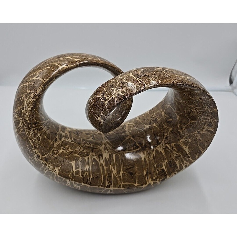 Modern Twisted Circle Freeform Sculpture Art Home Decor Earthtones Art DECO